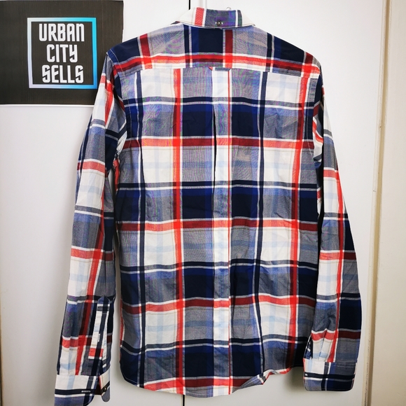 Ben Sherman Shirt S Mens Cheque Blue Red Pattern buttonup - Picture 10 of 12